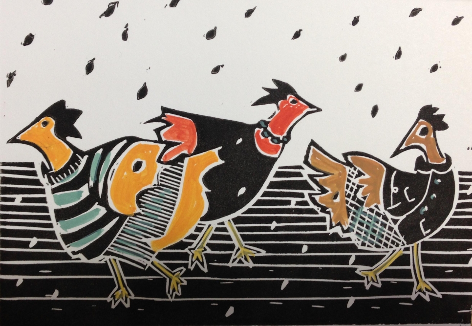 View: Linoprinted Christmas Cards - SOLD OUT
